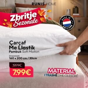 Çarçaf me Llastik 160x200/30 cm – Pambuk Soft Molton